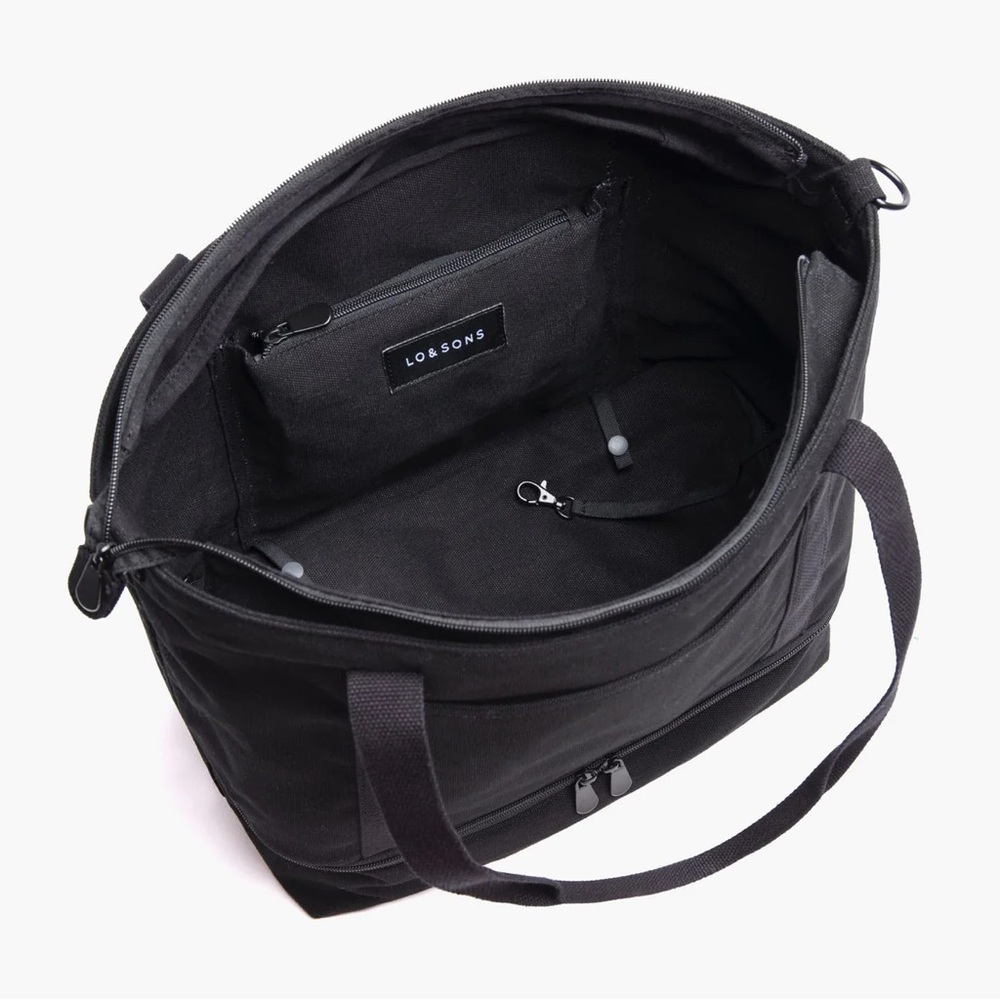 Lo & Sons The Catalina Deluxe Tote - Eco Friendly Canvas - Black